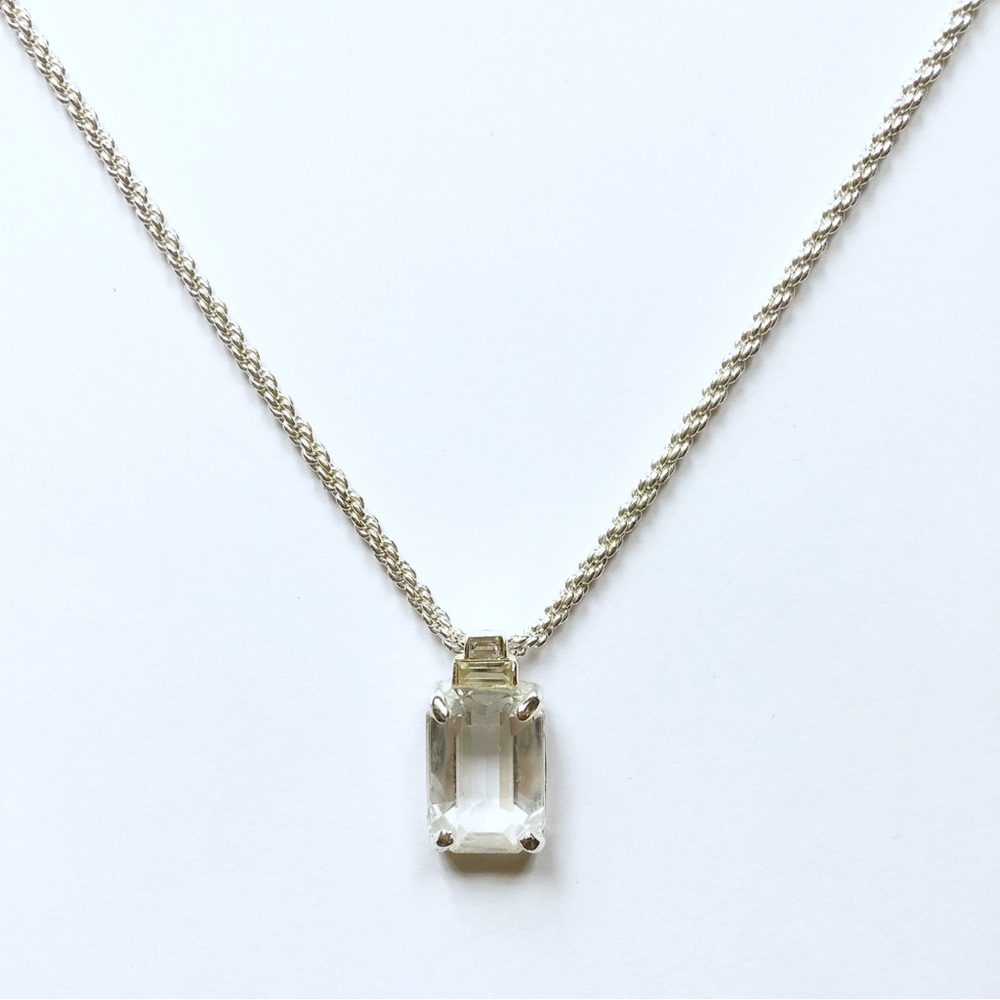 Vendome Silver Necklace with Clear Pendant